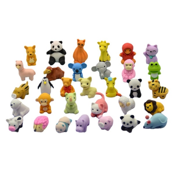 Animal Topper Erasers, 35 Pack, Pencil Erasers Toppers for Kids, Cap Eraser