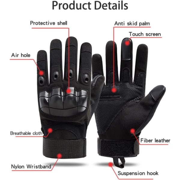 （M）Taktiska halvfingerhandskar, Paintball Airsoft Fingerless Glo