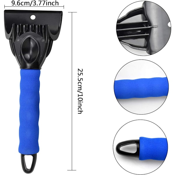 （Rød Blå）Isskraber, Plastik Frostskraber med Skridsikker Håndtag Multifunktionelt Værktøj Spade Design Sneskovl til Bil
