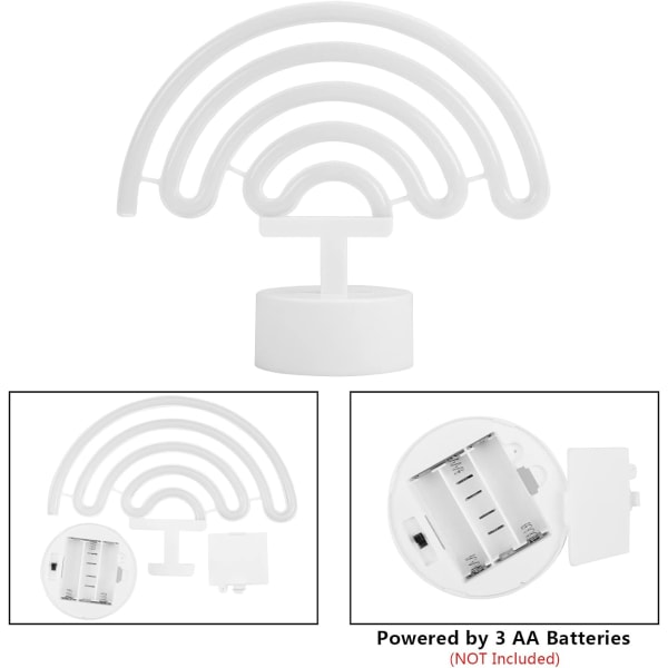 Neonlys til soveværelse - Batteridrevne LED-lysskilt - Regnbue