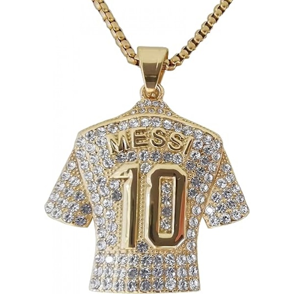 Messi No. 10 -jalkapallopaidan riipus, miesten pelipaidan riipus - kulta C