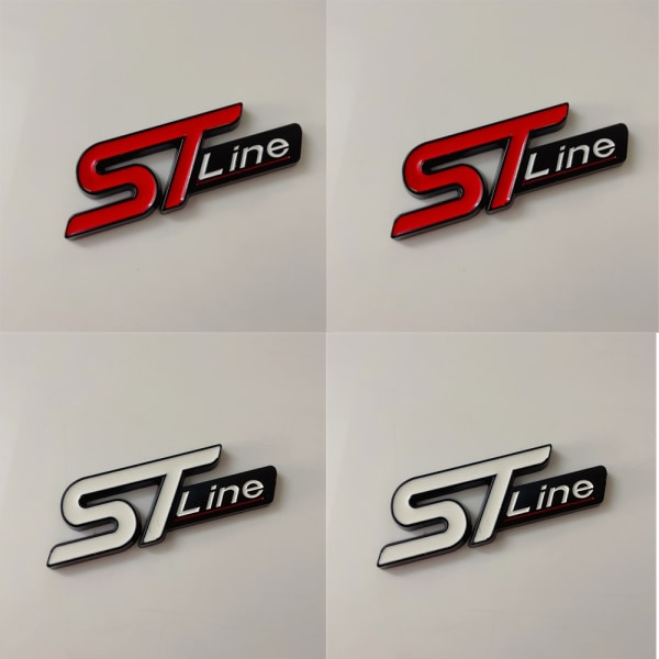 (Sort rød + sort og hvid) to af hvert ST Line Adhesive Emblem