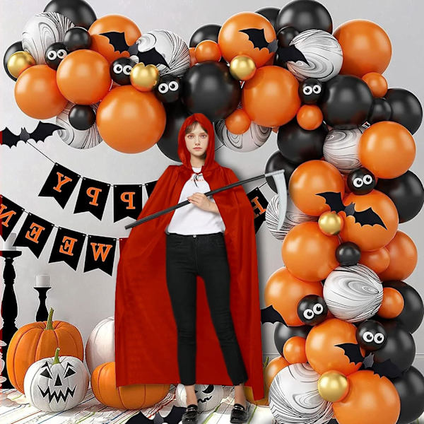 2 stk. hættekappe, sort hættekappe til Halloween, heksefancydress, julefancykappe Ki