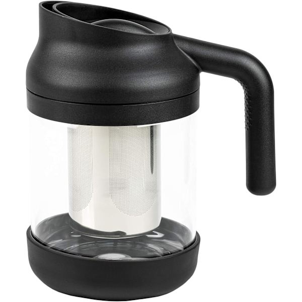 Svart, 1100 ml, kallbryggare med plasthandtag och glas