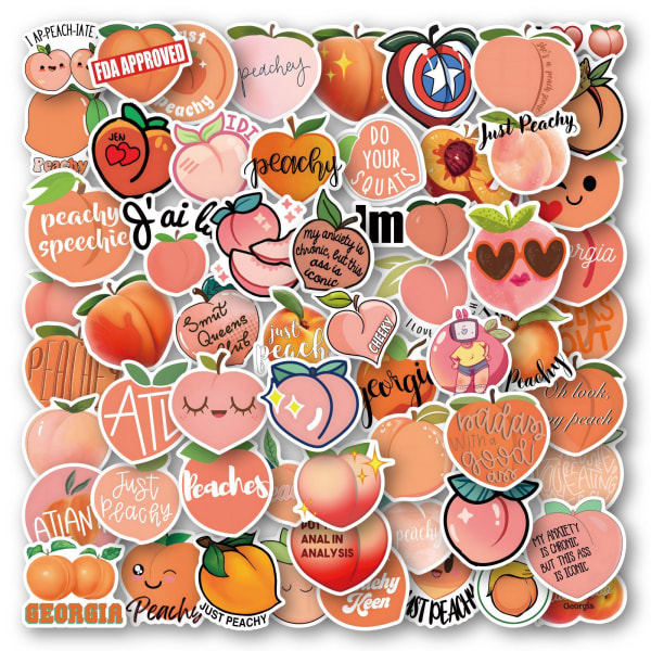 60 Peach Graffiti Stickers Vandtætte Stickers til Kuffer Lapto S