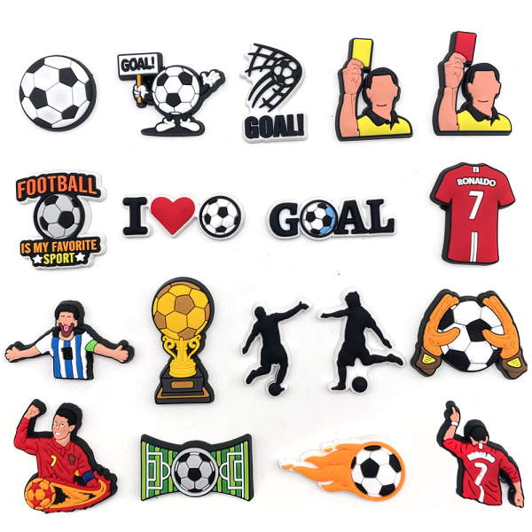 18 stk Fodboldserier med Pink Girly Sko-dekorationer, personliggør