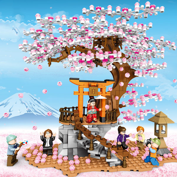 Sakura Treehouse Lighting Building Kit, Japanese Inari Shrine Bu