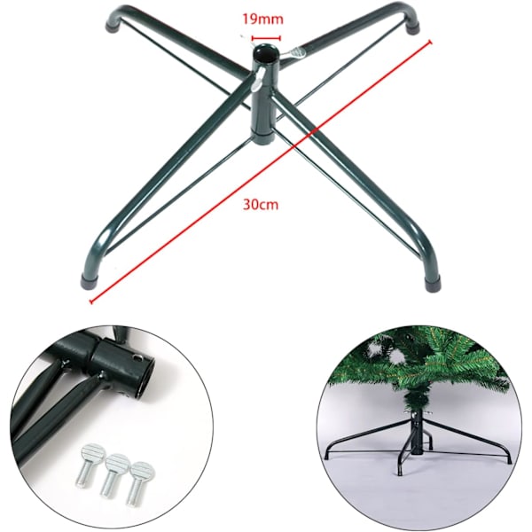 Taitettava Rautainen Joulukuusen Jalusta Ruuveilla Juhlan Koristeluun, Tekomainen Metalliputki (30cm, Ø1.9cm)