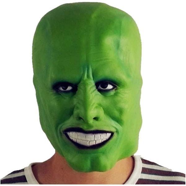 The Mask Jim Carrey Kypärä Lateksi Maski Cosplay Asuste Halloween Deluxe Naamiaispuku Rekvisiitta