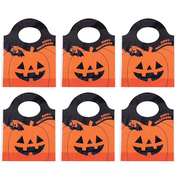 50 kpl Halloween-juhlaherkkuja muoviset kurpitsalahjapaperipussit juhlapalveluspusseja