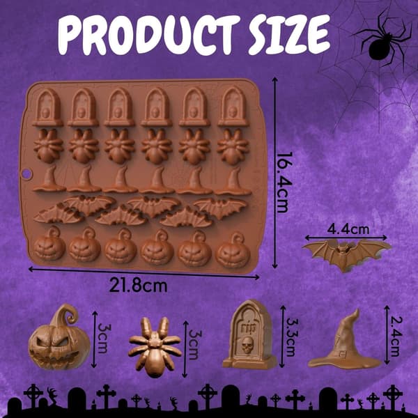 Halloween silikonform 5 mönster Halloween chokladform godisform pumpa b