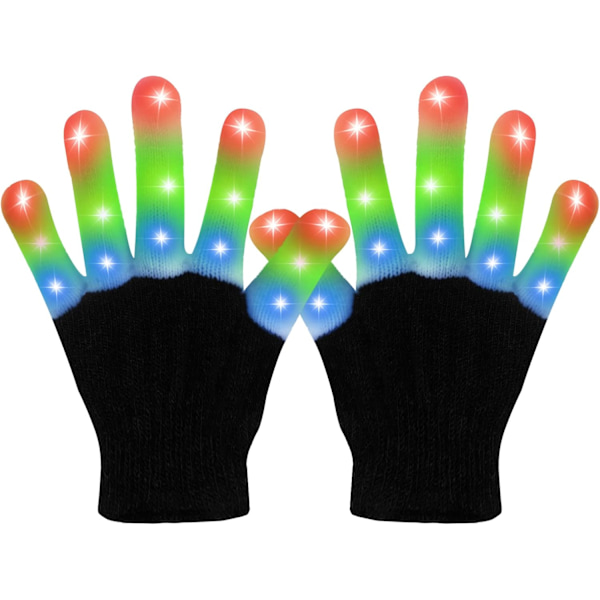 LED-hansker, kule leker for barn, lysende hansker, fingerlys, blinkende leker for barn til jul