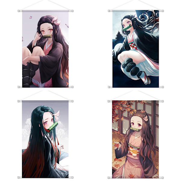 (60x40cm, Nezuko 4 + Nezuko 5 + Nezuko 6 + Nezuko 7) Anime Demon