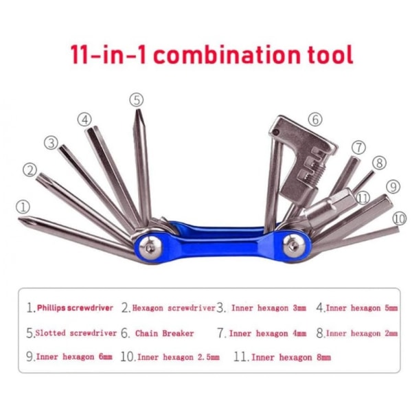 11-in-1 monitoiminen kannettava taittuva polkupyörän korjaustyökalu, polkupyörä