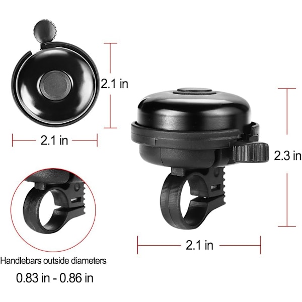 Klassisk cykelklokke, aluminium cykelklokke, høj og skarp lyd