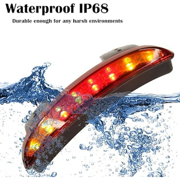 Rött objektiv motorcykel bakljus blinkers 8 LED Chopp