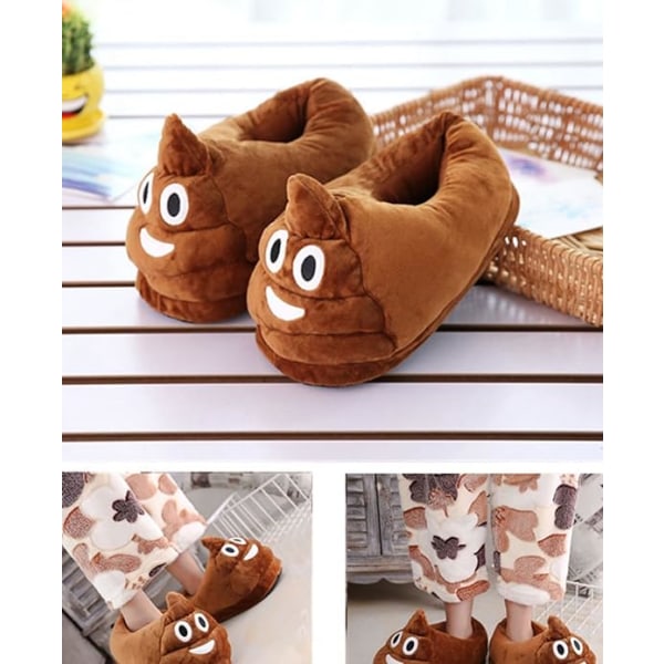 One Size (36-42) Cartoon Plysch Tofflor Expression Tofflor, Wint