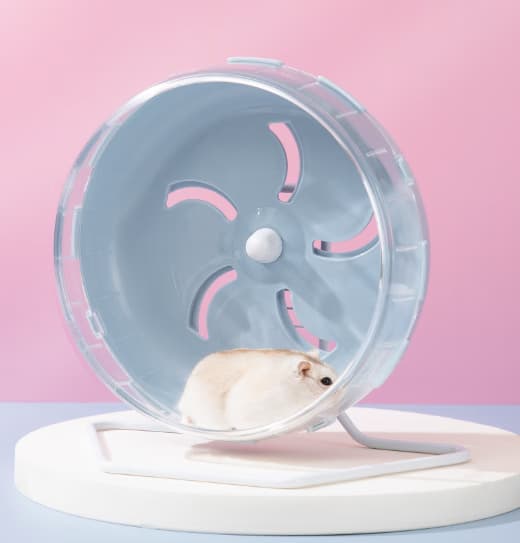 Blå 12cm Genomskinligt Hamsterlöphjul