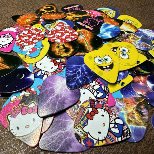 10-pack plektrum, Skulls multifärg-0,73MM