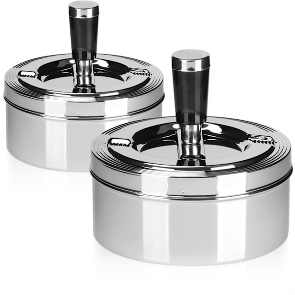 2X Indoor and outdoor rotating metal ashtray - closed rotating ashtray - wind ashtray