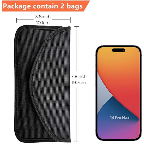 Signal Blocking Bag, [2 Pack] Faraday Bag Shield Cage Wallet Case