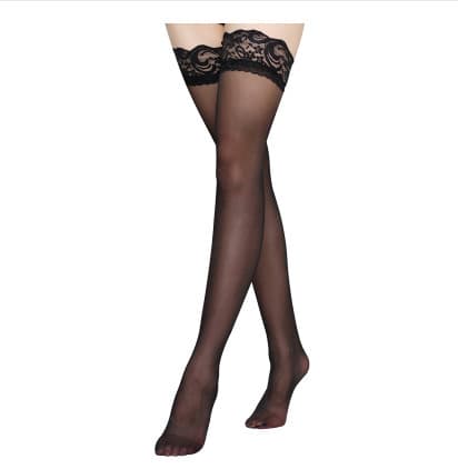 4 Par Lace Thigh High Strømper Strømpebukser Silke Strømper, Hold-