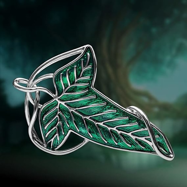 Elegant Elven Green Tree Leaf Enamel Pins Brosch för Kvinnor Män, Cosplay Cloak Pin Spänne Gåvor