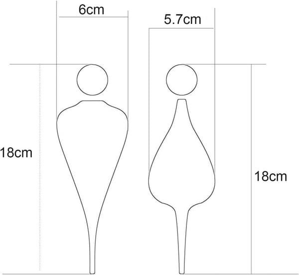 3D Toalett Skylt, Badrumssymboler, Badrumsskyltning, Toalett Identifieringsskylt, Rum Dörrskyltar, Mall