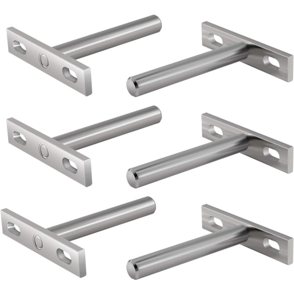 6 Stk. Metallbraketter for Svevende Hylle, 3 Tommers Skjulte Fester Skjult Svevende Hylle Støttebrakett for Vegg