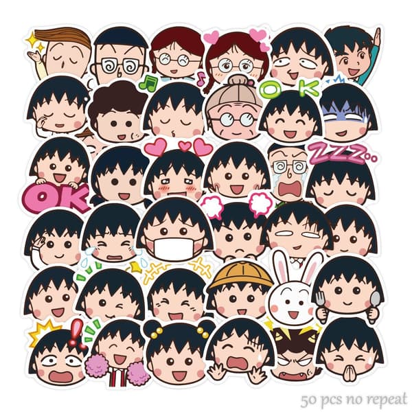 50 stk Chibi Maruko-chan klistremerker