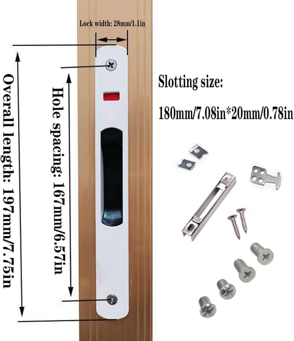 Skydedørsvindue Krog Lås Skydedørslås (Hvid 2)