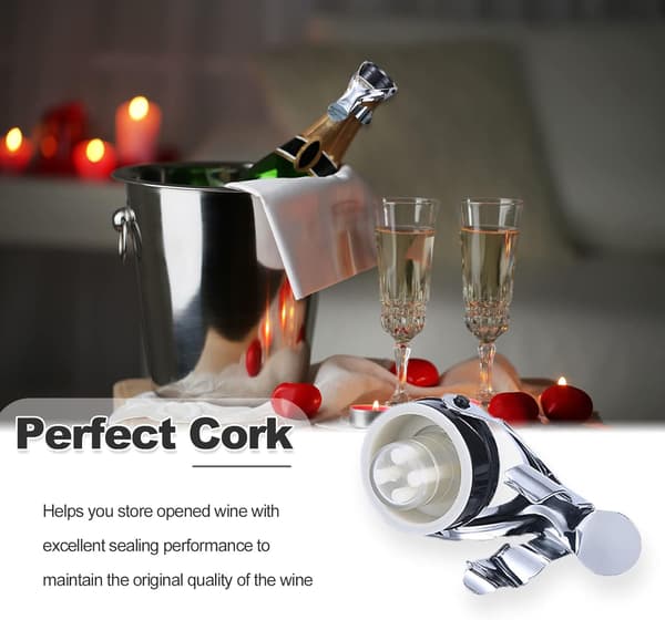 Champagne korkpropp 4 stk rustfritt stål musserende vin Ch