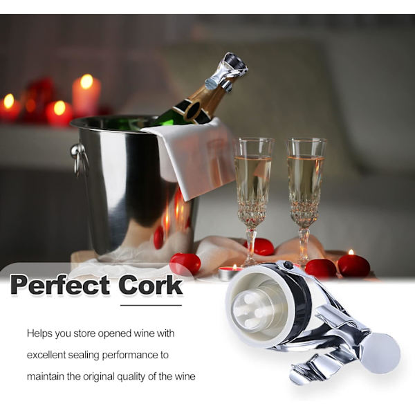 Champagne Prop til Flaske 4 Stykker Rustfrit Stål Mousserende Vin Ch