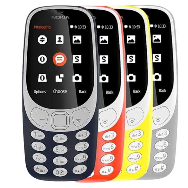 3310 Puhelin - Yksinkertainen Baaripuhelin Seniorille Kaksois-SIM Suuret Merkit 2,4 Tuumaa Black