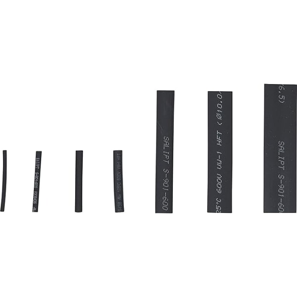 Diy - Assortment of heat shrink tubing - black - 127 pieces