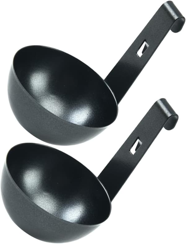 2 stk eggkoker i rustfritt stål, kjøkkenutstyr, eggformet form