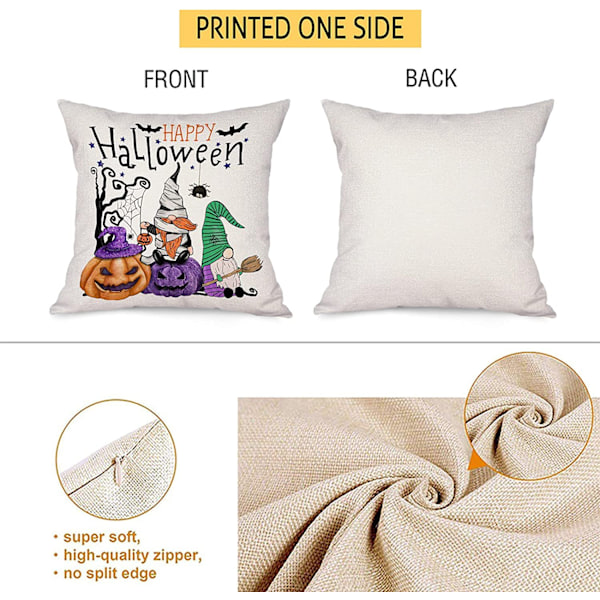 4 kpl Halloween-tonttu noita tyynynpäällinen kodin sisustus sohvatyynynpäällinen 18\" x 18\" Halloween-koriste