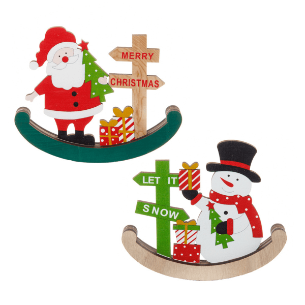 Jul Trä Tumbler Snowman kreativa jultomten prydnadsföremål