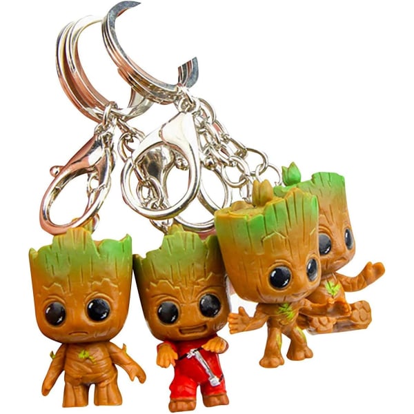 Baby Groot Nyckelring - Klassisk Filmfigursactionfigur - Perfekt som Present - Jag är Groot Q