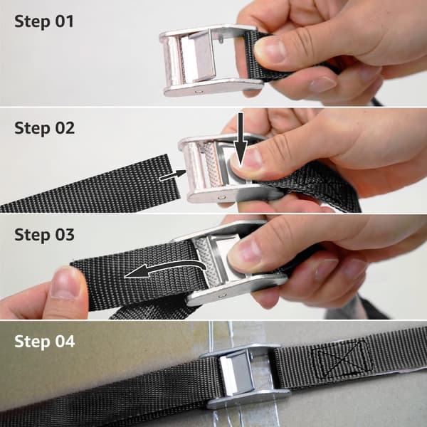 Basics Pack med 10 spännband, längd 2,5 m, bredd 25 mm, spänn