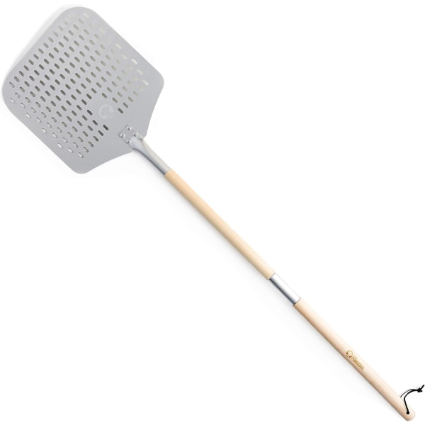 Long Professional Pizza Peel (35 cm x 30 cm) - Perforated Alumin