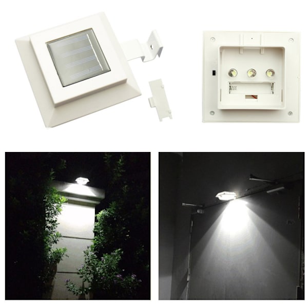 Udendørs firkantede LED solcellelamper 6 stk 12 cm H