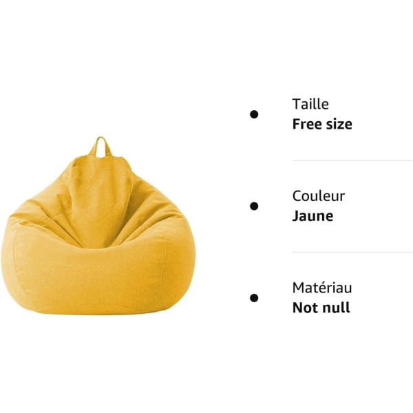 （gul）Bean Bag Cover - Bomulls- och cover 100x120cm - Dragkedja