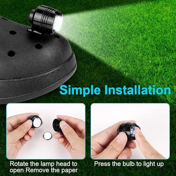 2 stk. Hodelykter for Crocs, Crocs Hodelykt IPX5 Vanntett med 3 Lysmoduser, Crocs Sko Hodelykt ABS Crocodi