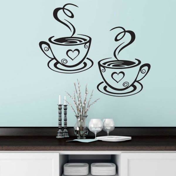 Kaffekopp Design Veggklistremerker Hjem Dekaler Kjøkken Restaurant Dekor