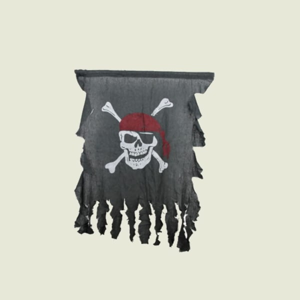 Dekorativ hängande Halloween piratflagga korsben match hängare flagga röd bandana skalle desi