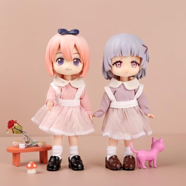 OB11 Docklångärmad Gauseklänning Set 1/12 Plain Body BJD GSC Dockkläder Lila