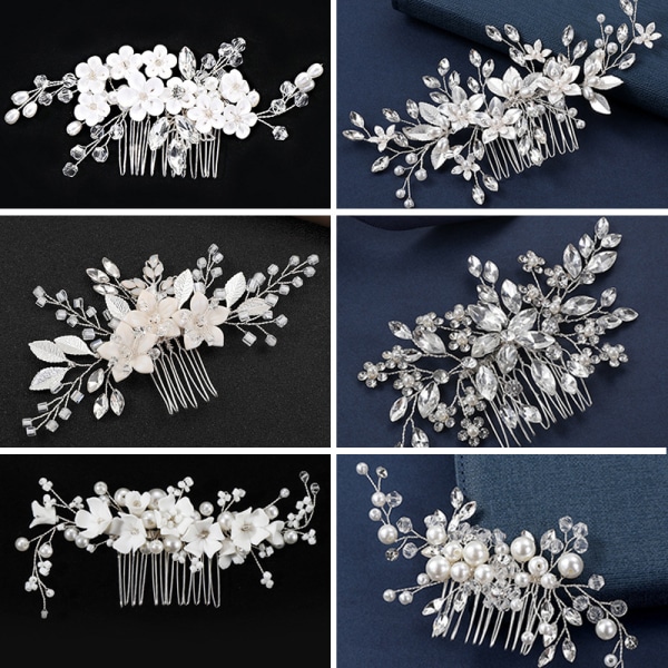 Wedding Crystal Hair Vines Flower Leaf Headpieces Wedding Hair Accessories For Bride（1）