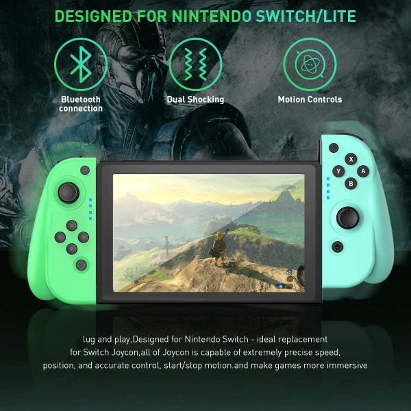 Wireless Controller for Nintendo Switch, BestOff Replacement Joypad with Redesigned Ergonomic Grip, Wireless L/R Control