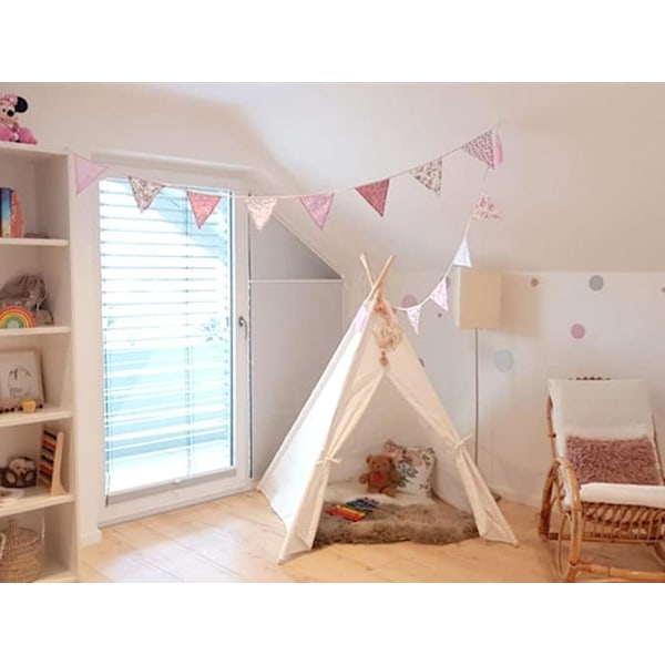 (Väri) 10M Liput Lippu Garland Värillinen Lippu Kolmio Liput Kaksisivuinen Koristelu Makuuhuoneeseen, Syntymäpäivä Pa